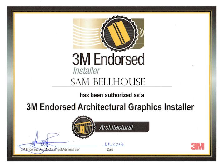 3M Di-Noc Window Film Certification Sam Bellhouse Niagara