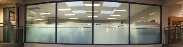 Window Graphics Improve Privacy at Henry Schein
